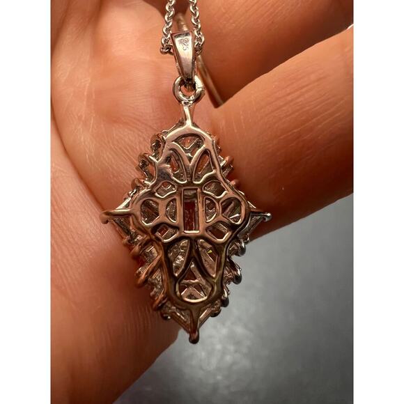 Swarovski zirconia rhodium over sterling silver pendant and chain necklace - Picture 10 of 11